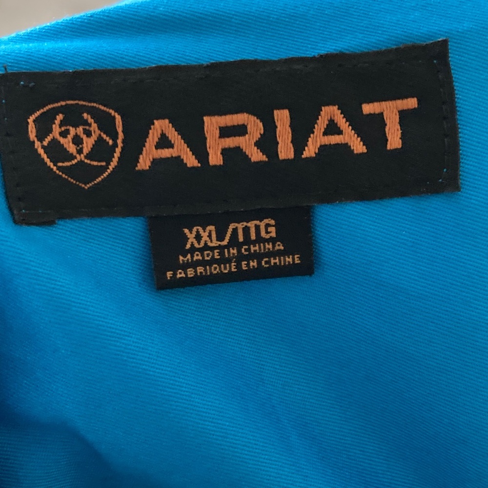 Ariat Button-Down Dress Shirt - Bright Blue Sz XXL - Picture 5 of 6